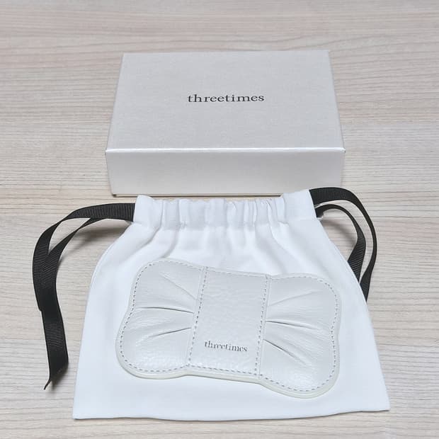 threetimes 쓰리타임즈 쓰탐 보우 카드지갑 화이트