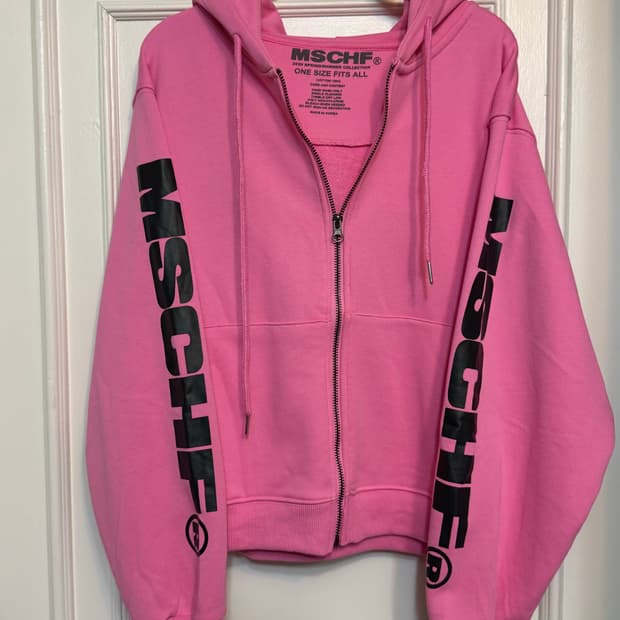 미스치프 핑크 후드 집업