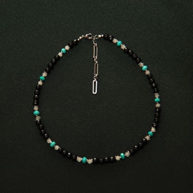 CASIOPEIA #042 Turquoise Zebra 오닉스 목걸이