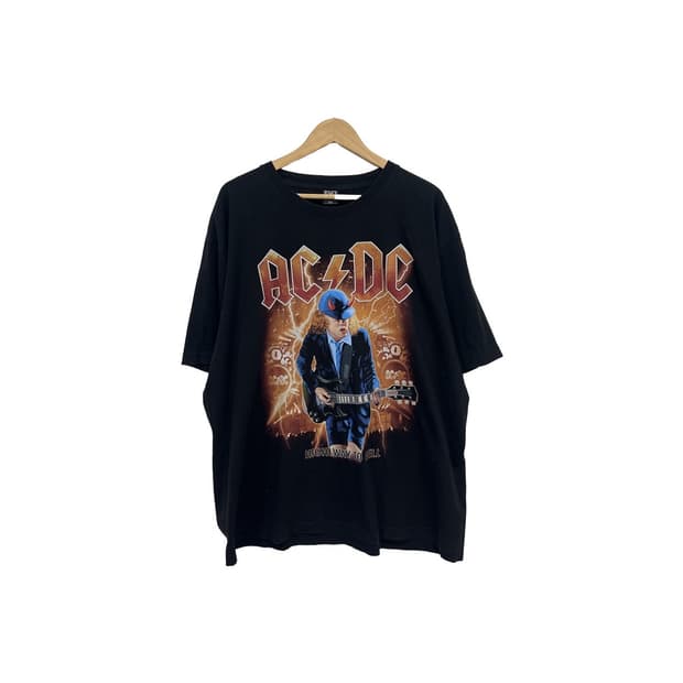 락볼루션 ACDC 프린팅 빈티지 반팔 티셔츠