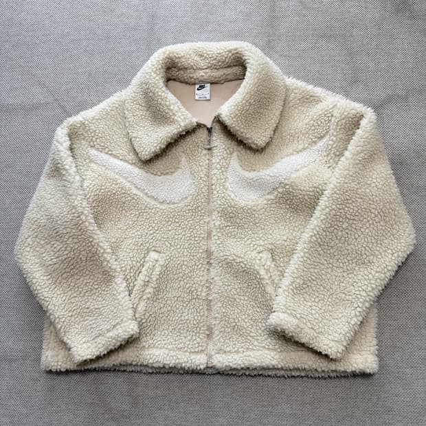 나이키 더블 스우시 쉐르파 크롭 플리스 자켓