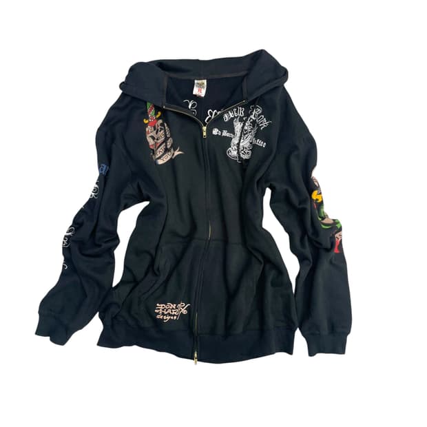 Ad hardy hoodie zip-up 