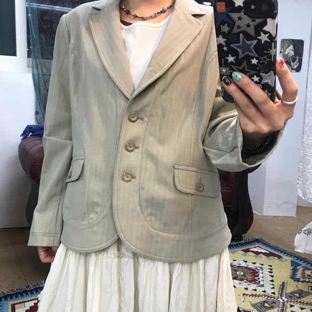 여성 코튼 스판 3버튼 블레이저 