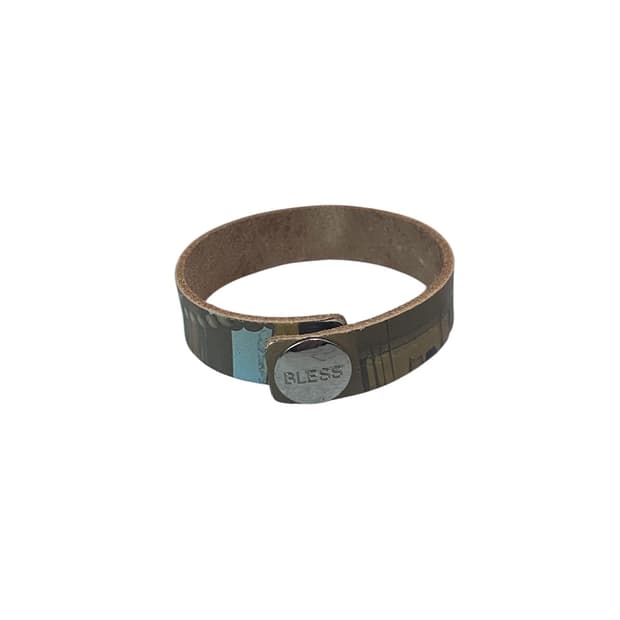 [003] Bless Leather Bracelet 