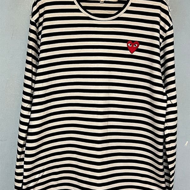 꼼데가르송 남자 롱슬리브 AZ-T164 레드와펜 춘추 M 95 