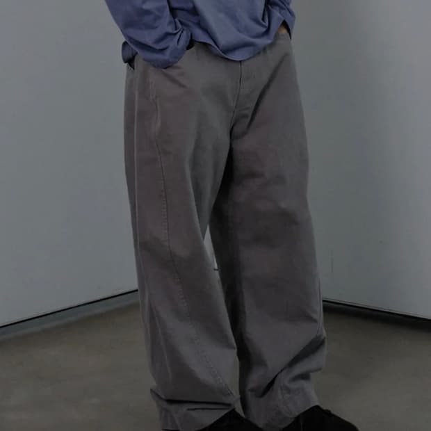 0) 다이브인 WASHED CURVED PANTS 라이트그레이