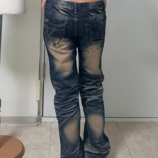 로우라이즈 나염 펑크 팬츠 