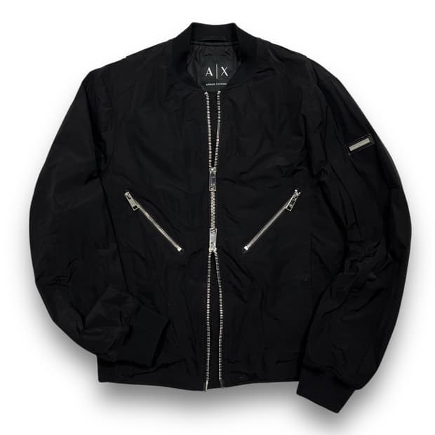 아르마니 익스체인지 더블 지퍼 락시크 투웨이 봄버 자켓