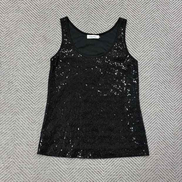 캘빈클라인 스팽글 슬리브리스 v2964