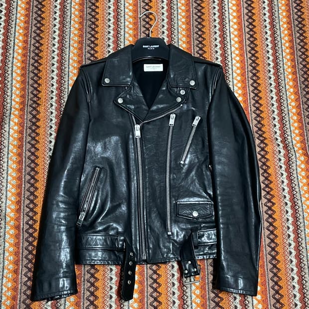 생로랑 l17 카프스킨 라이더 자켓