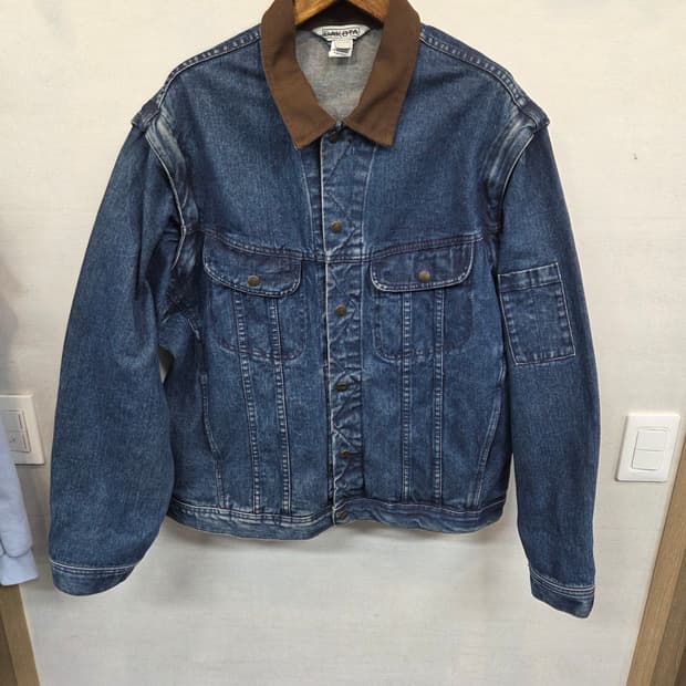 Dakota 빈티지 팔분리형 엘보우패치 데님 조끼 자켓 xl