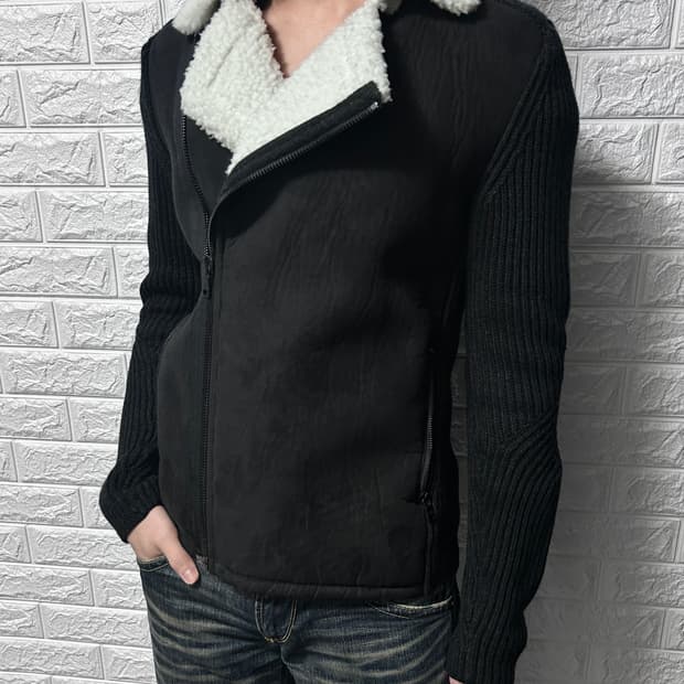 아르마니 스웨이드 니트 하이브리드 자켓