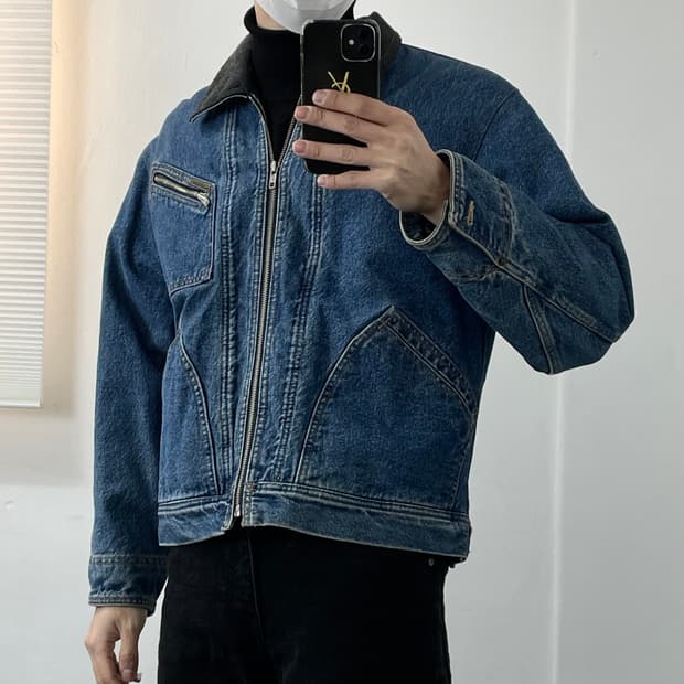 M 캘빈클라인 테크니컬 데님 봄버 자켓