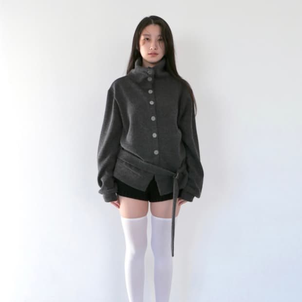베이비랩 벨트 가디건 차콜