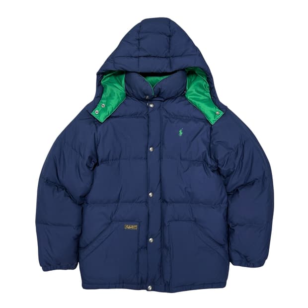 폴로 네이비 그린포니 다운 패딩(14-16)