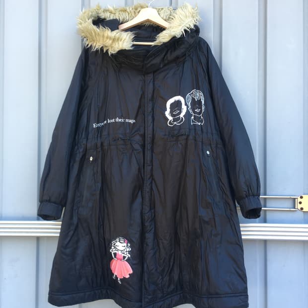 언더커버 17FW 휴먼 컨트롤 시스템 빅 블랙 다운 모즈코트