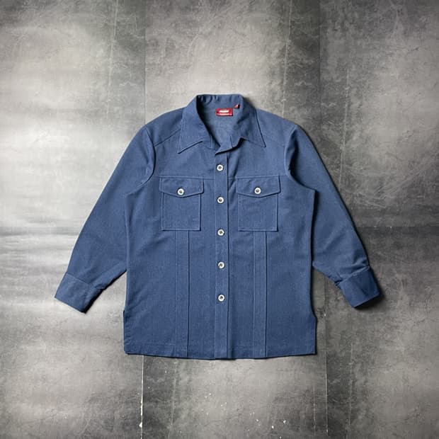 DICKIES 디키즈 빈티지 오픈카라 핀턱 워크 셔츠 A00879