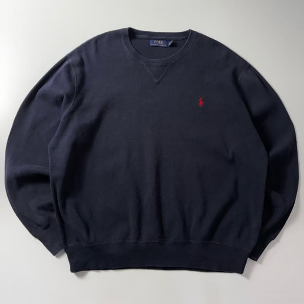 Polo  폴로 랄프로렌 자수 코튼 네이비 니트 