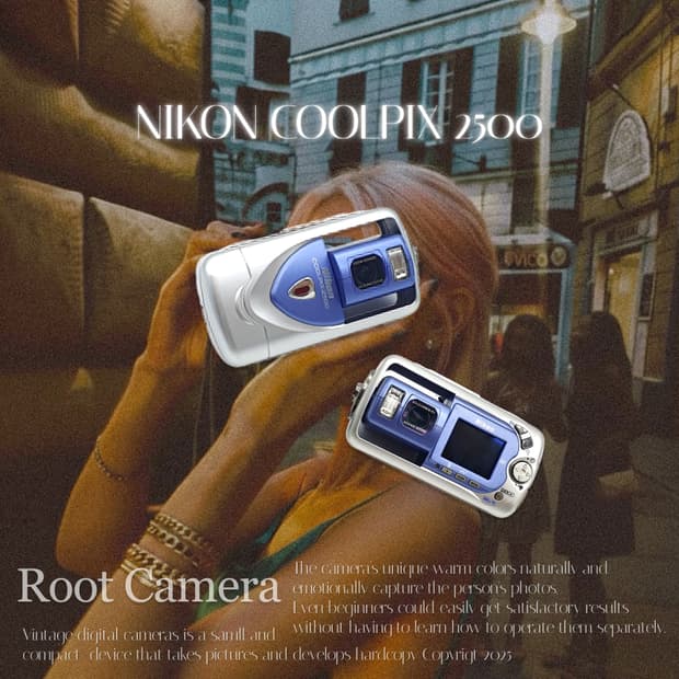 니콘 쿨픽스 2500 메탈릭 실버블루⌚황조지 카메라 빈티지 티카