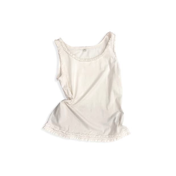 ivory frill sleeveless top
