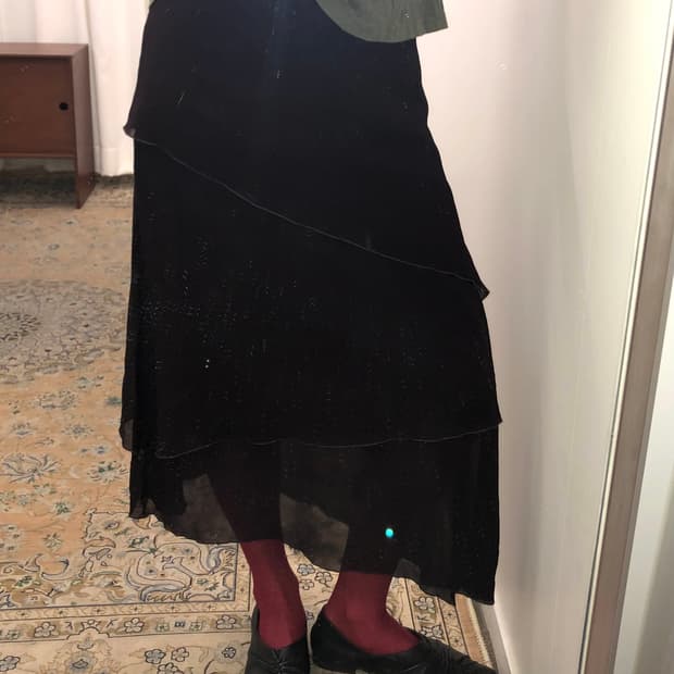 브라운 절개 스커트