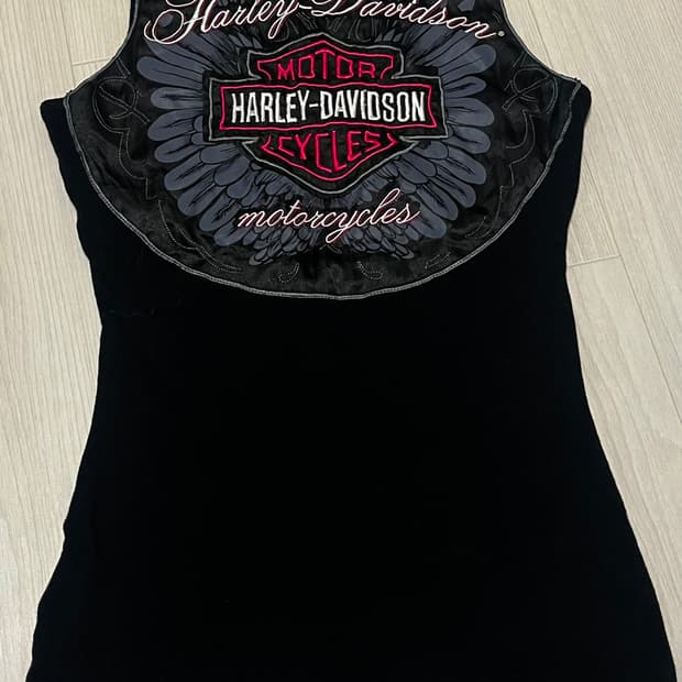 할리데이비슨 레어 자수 빈티지 나시 펑크 락 팝갸루