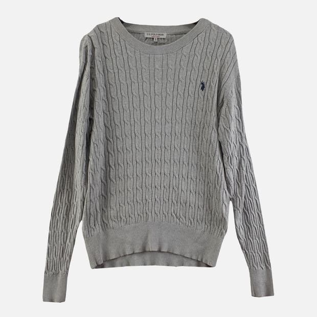 USPA 라이트 그레이 남자 니트 M N7684