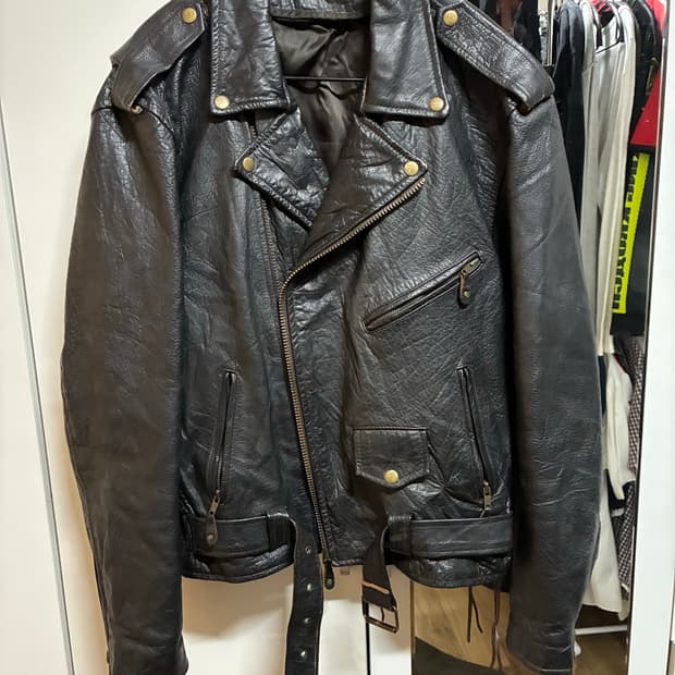 빈티지 천연가죽 가죽 라이더 자켓 (100~105)