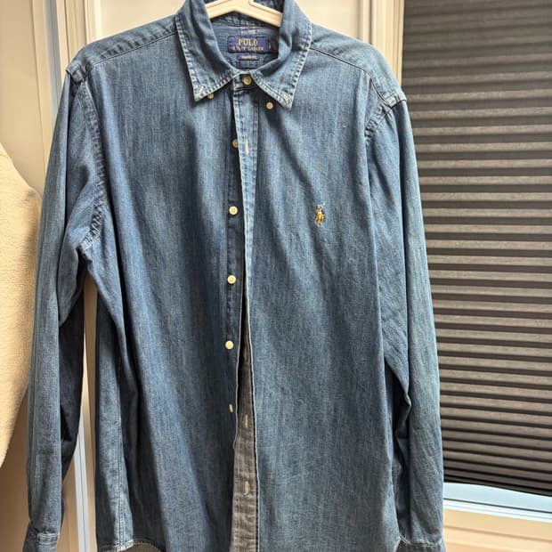폴로 데님셔츠 클래식핏 라지