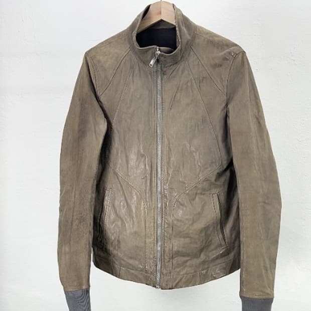 릭 오웬스 브라운 카우 스킨 레더 자켓