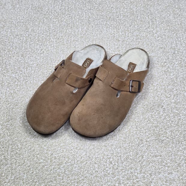 [오즈웨어 어그] 코르크 스웨이드 양털 클로그 슬리퍼 | 00222