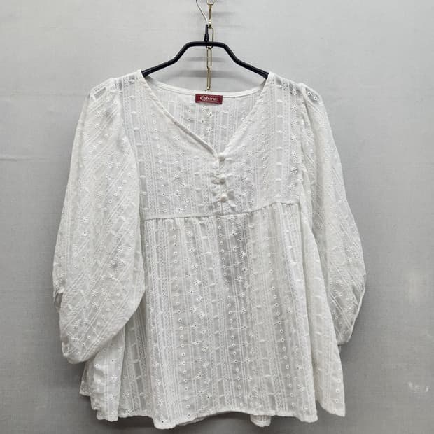 24ss 오스본 아일렛 자수 볼륨소매 블라우스 F(L~XL)