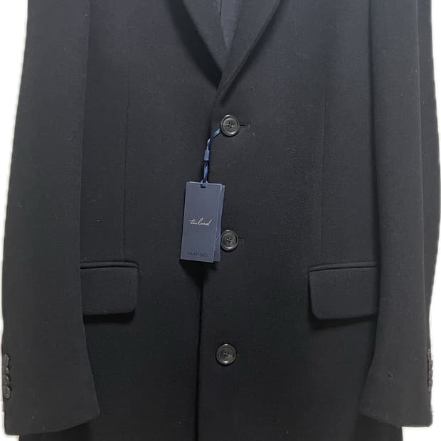 망고 맨 울 블렌드 코트 블랙 M 새상품