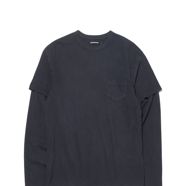 해칭룸 Split Tee Over Dyed Blue Charcoal S