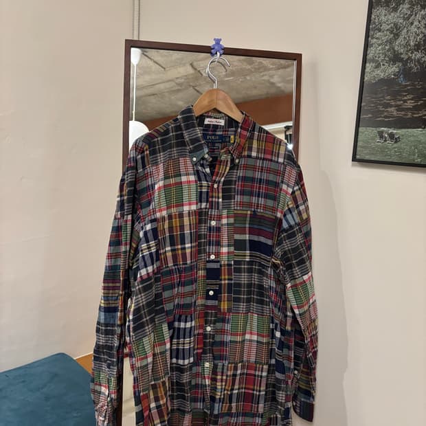 폴로 랄프로렌 패치워크 체크 셔츠