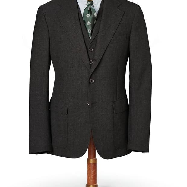 [38S/30] RRL 3피스 울수트 베스트 차콜