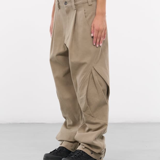 혜인서 베이지 코튼 카고 팬츠