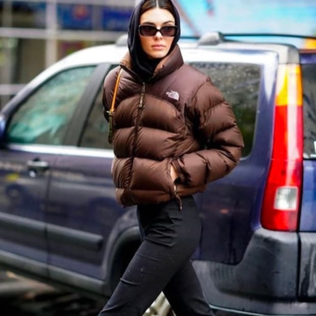 켄달제너 노스페이스 브라운 눕시 700/xs