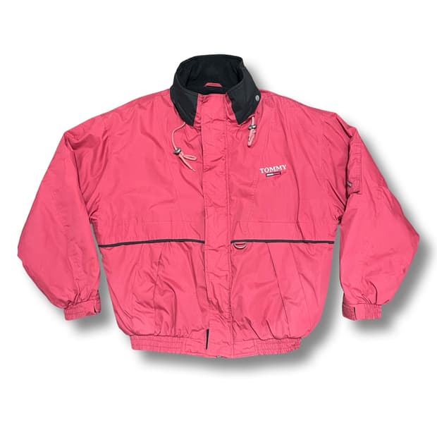 [L] 타미힐피거 빈티지 올드스쿨 다홍 봄버 자켓