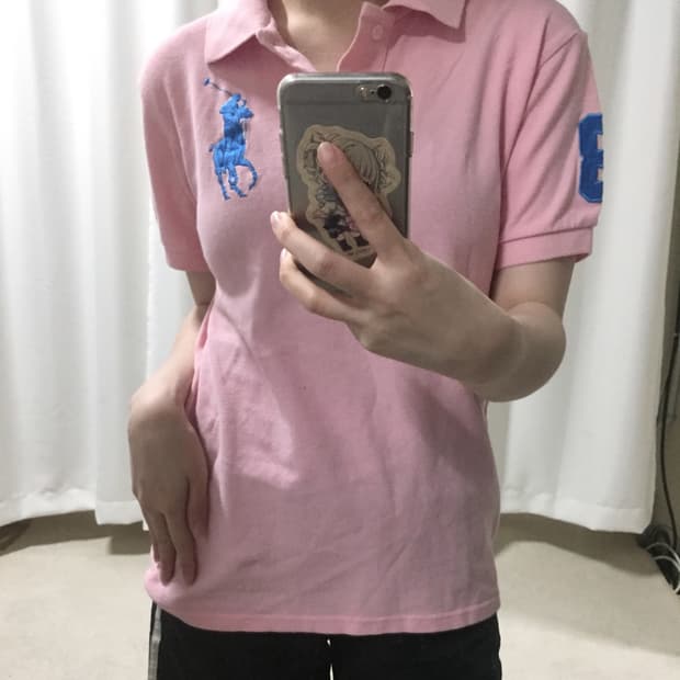폴로 랄프로렌 딸기우유 하늘 빅포니 치프키프 카라 PK 반팔 티