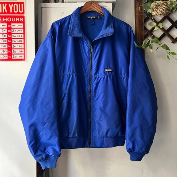 [L]파타고니아 Made in USA 플리스 라이닝 블루 웜업 자켓