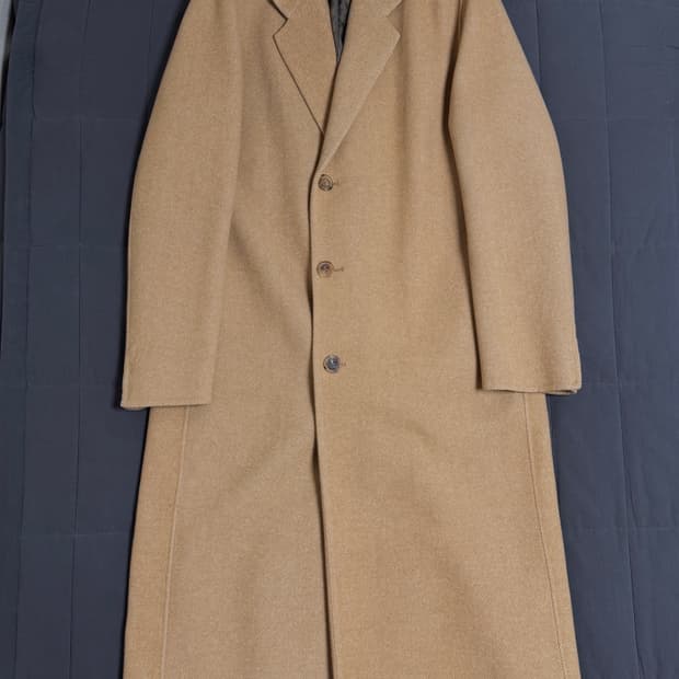 타임 옴므 울 캐시미어 싱글 코트 95 사이즈 카멜