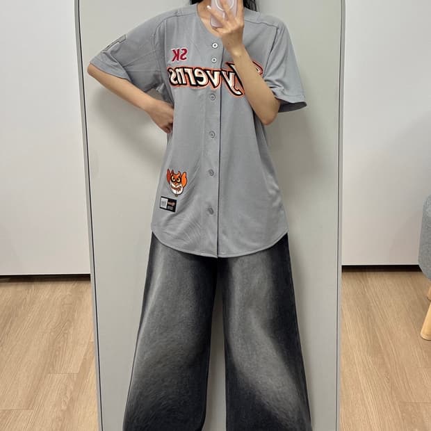 SK와이번스 정의윤 마킹 원정 반팔 유니폼