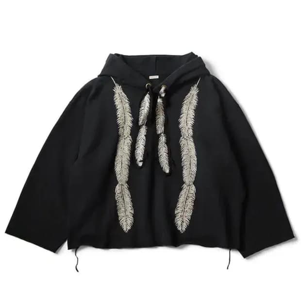 [1] 캐피탈 플리스 페더 코드 캣피쉬 후드 스웨트셔츠 페더 Pt 블랙