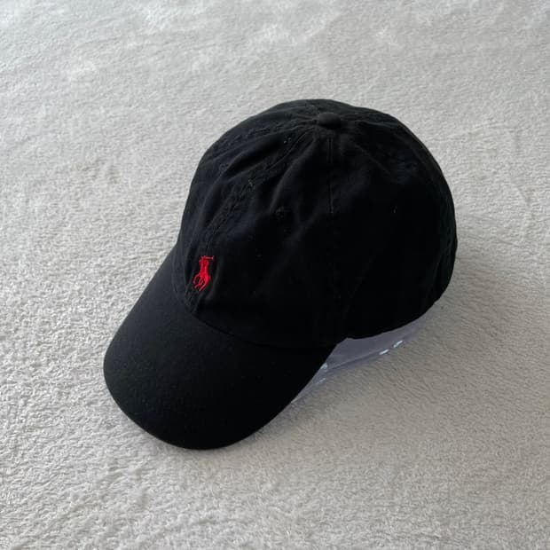 폴로 블랙 볼캡 모자