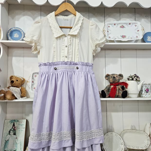 (Axes Femme) 라벤더 레이스 레이어드 원피스