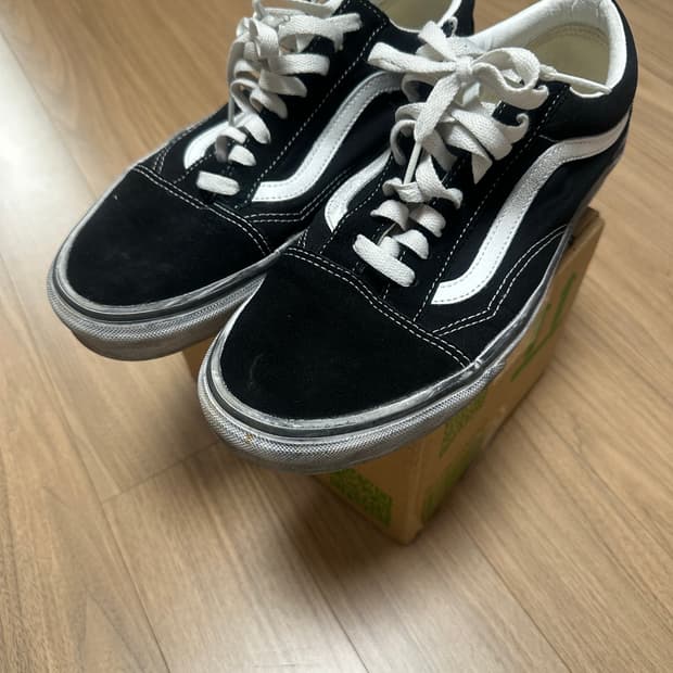 반스 올드스쿨 스트레스드 빈티지 워싱 블랙 화이트 280