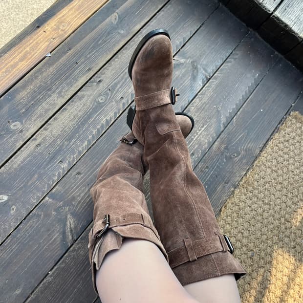 토즈 스웨이드 롱 엔지니어 부츠