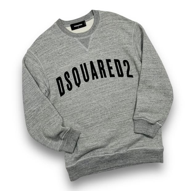 디스퀘어드2 스펠아웃 로고 그레이 맨투맨