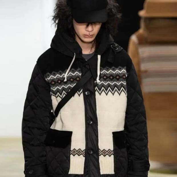 준야와타나베 후드 퀼팅 자켓